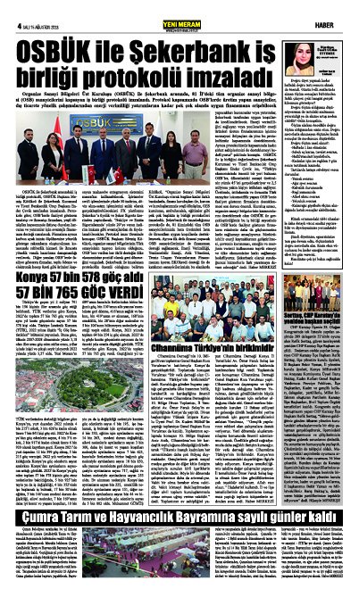 15 Ağustos 2023 Yeni Meram Gazetesi
