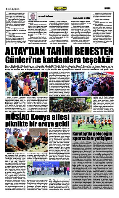 15 Ağustos 2023 Yeni Meram Gazetesi
