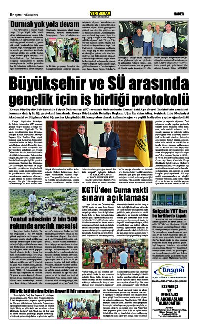 17 Ağustos 2023 Yeni Meram Gazetesi
