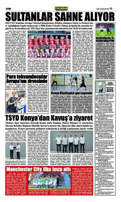 18 Ağustos 2023 Yeni Meram Gazetesi
