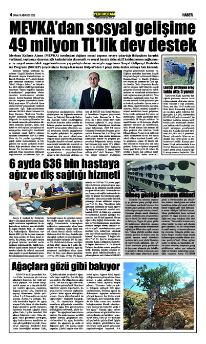 18 Ağustos 2023 Yeni Meram Gazetesi
