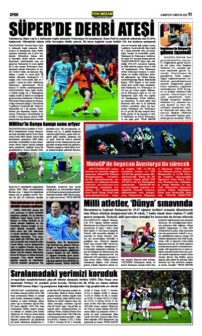 19 Ağustos 2023 Yeni Meram Gazetesi