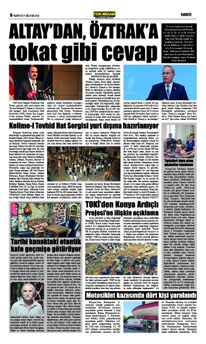 21 Ağustos 2023 Yeni Meram Gazetesi
