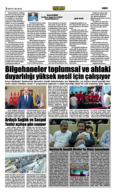 21 Ağustos 2023 Yeni Meram Gazetesi
