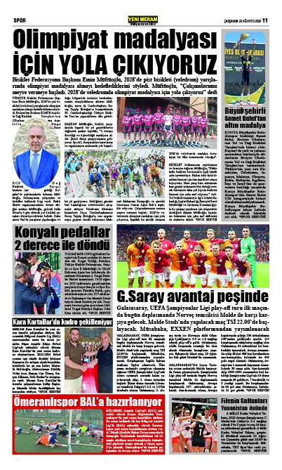 23 Ağustos 2023 Yeni Meram Gazetesi