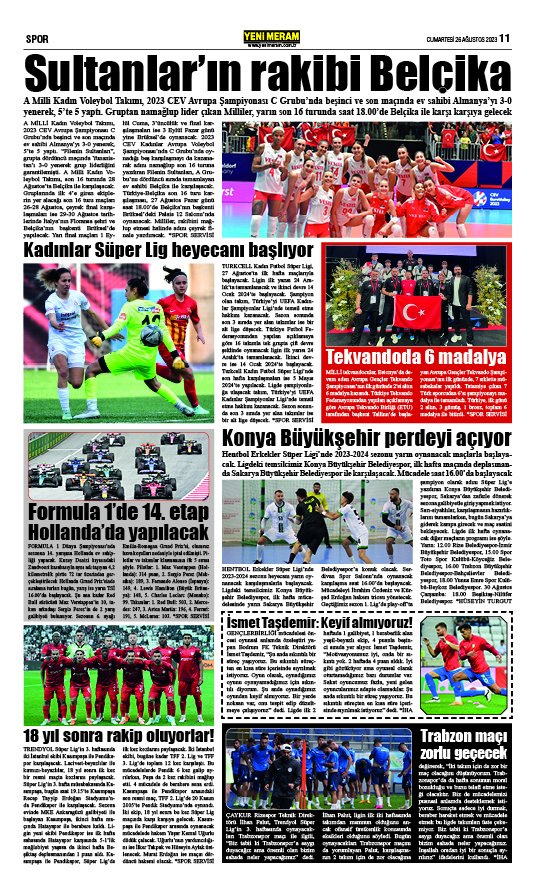 26 Ağustos 2023 Yeni Meram Gazetesi
