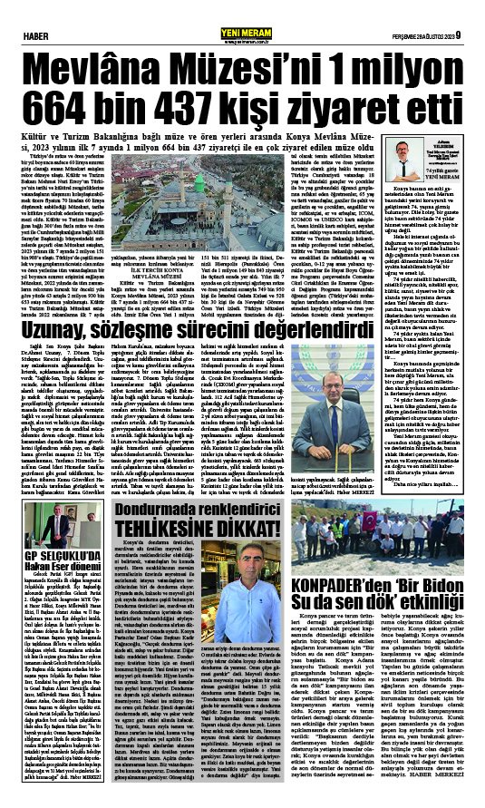 28 Ağustos 2023 Yeni Meram Gazetesi
