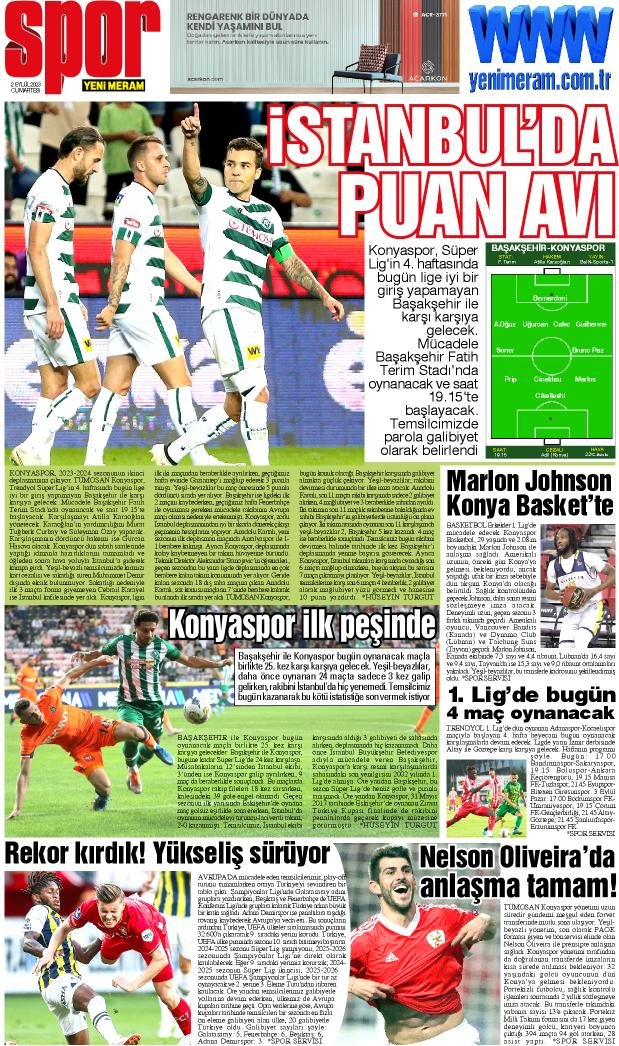 2 Eylül 2023 Yeni Meram Gazetesi