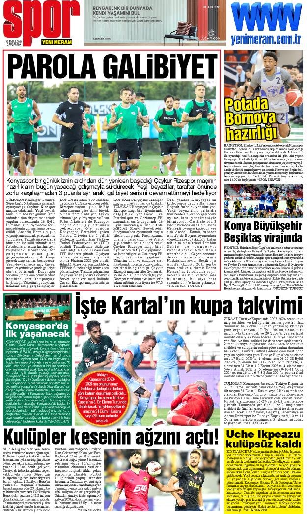 13 Eylül 2023 Yeni Meram Gazetesi
