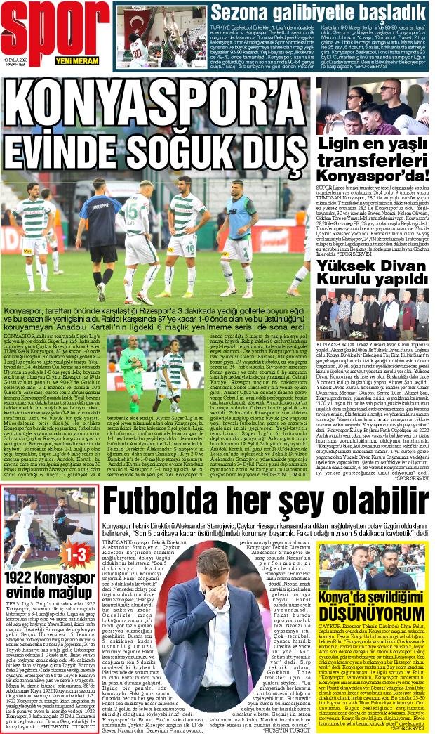 18 Eylül 2023 Yeni Meram Gazetesi
