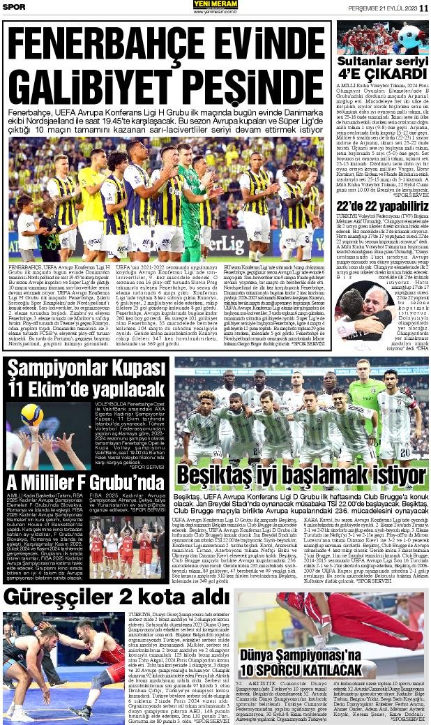 21 Eylül 2023 Yeni Meram Gazetesi
