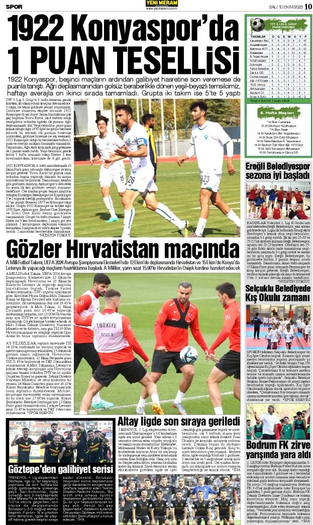 10 Ekim 2023 Yeni Meram Gazetesi
