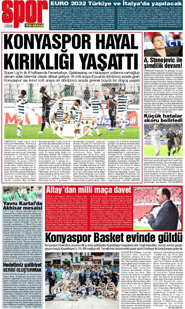 11 Ekim 2023 Yeni Meram Gazetesi
