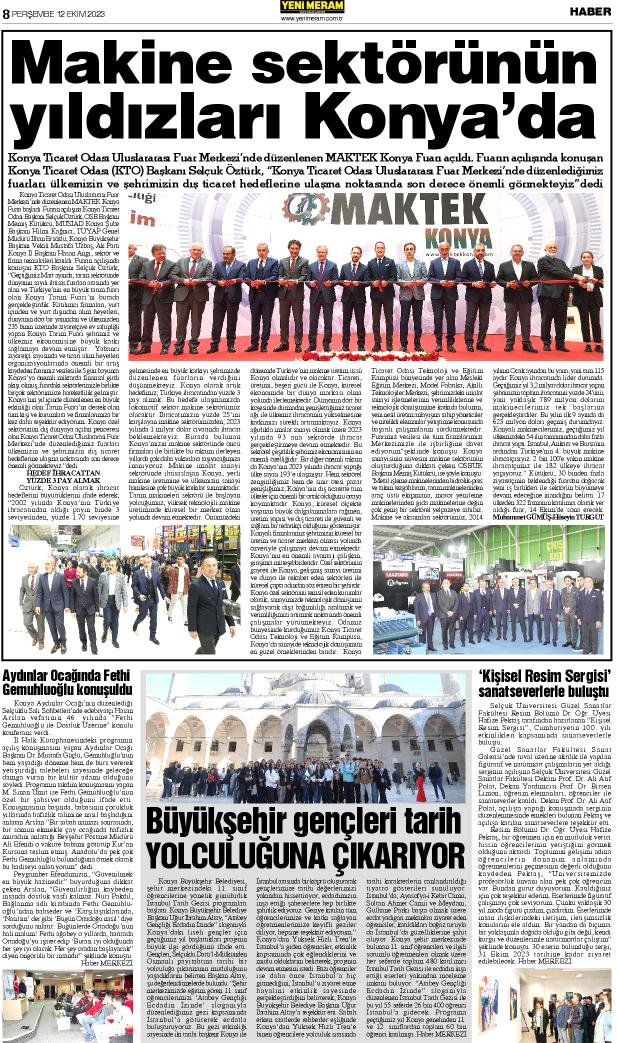 12 Ekim 2023 Yeni Meram Gazetesi
