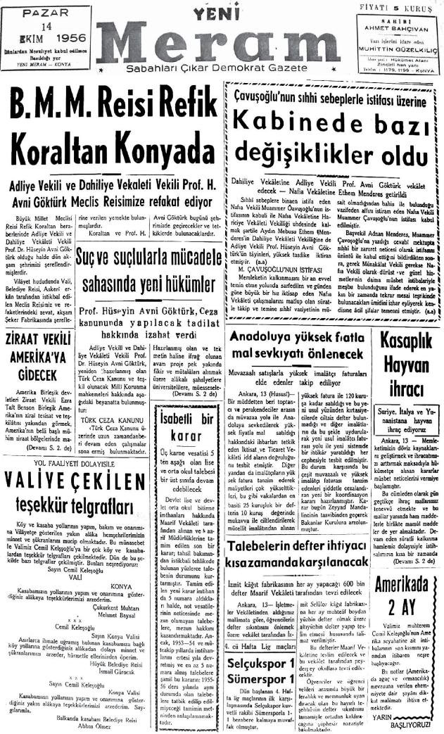 14 Ekim 2023 Yeni Meram Gazetesi