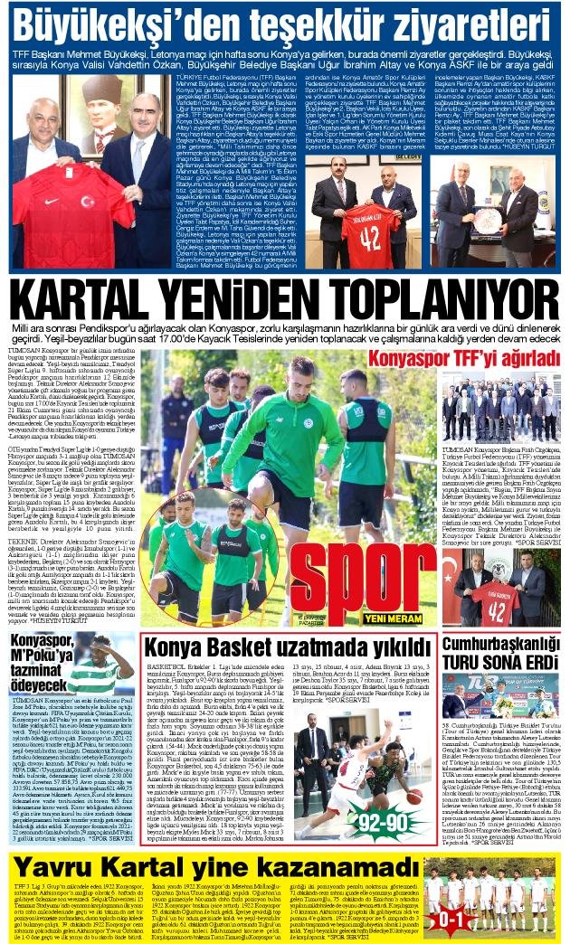 16 Ekim 2023 Yeni Meram Gazetesi
