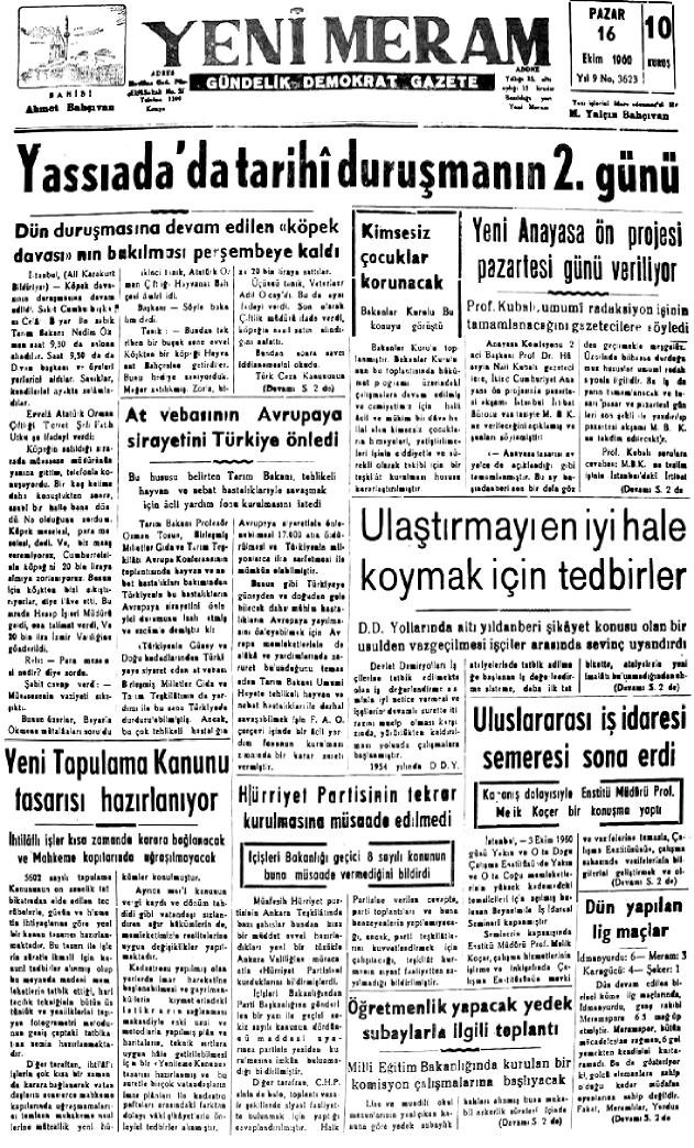 16 Ekim 2023 Yeni Meram Gazetesi
