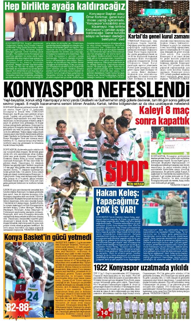 27 Kasım 2023 Yeni Meram Gazetesi
