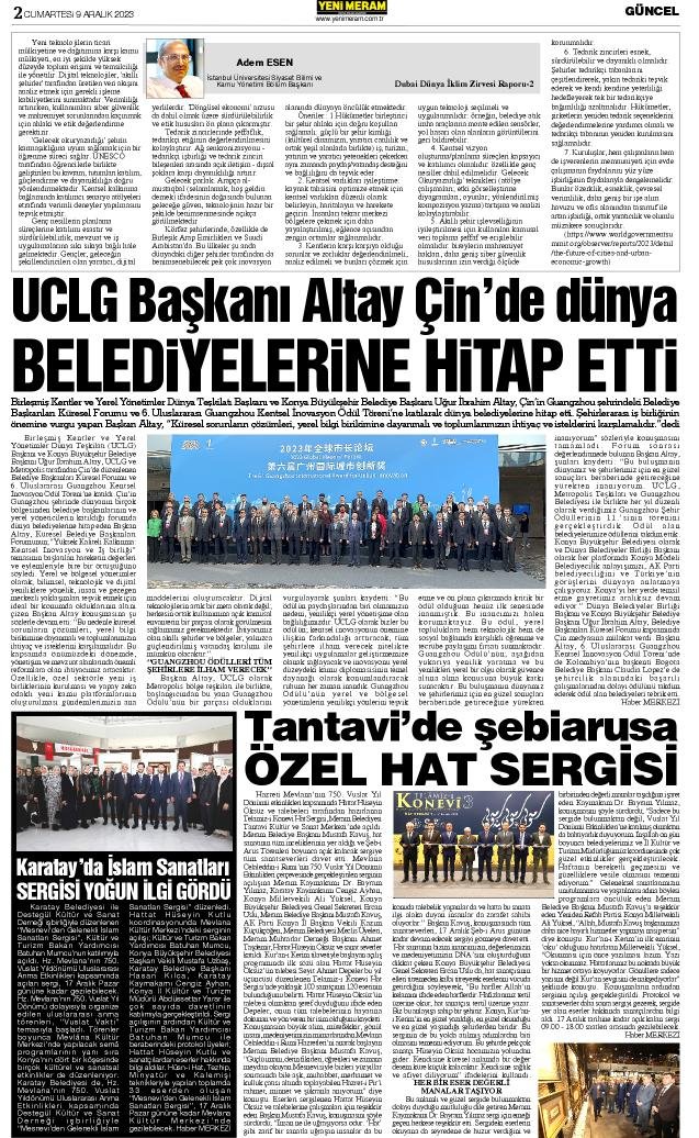 9 Aralık 2023 Yeni Meram Gazetesi