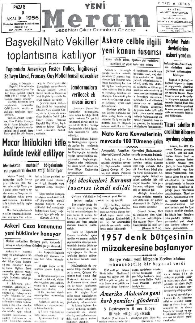 9 Aralık 2023 Yeni Meram Gazetesi