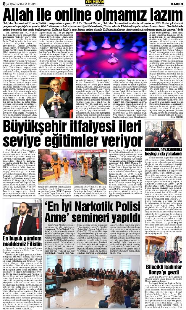 13 Aralık 2023 Yeni Meram Gazetesi
