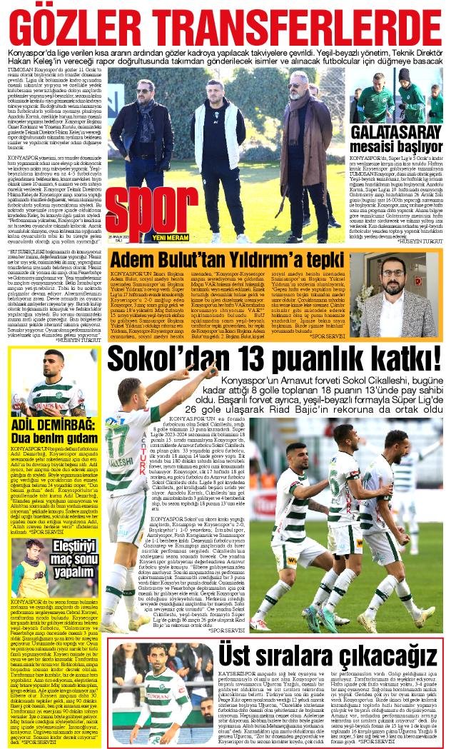 26 Aralık 2023 Yeni Meram Gazetesi
