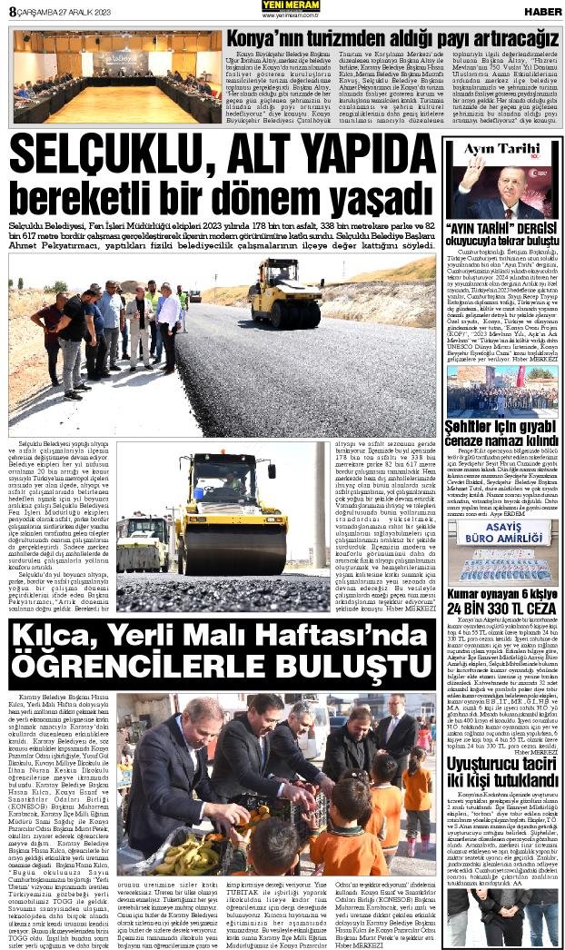 27 Aralık 2023 Yeni Meram Gazetesi
