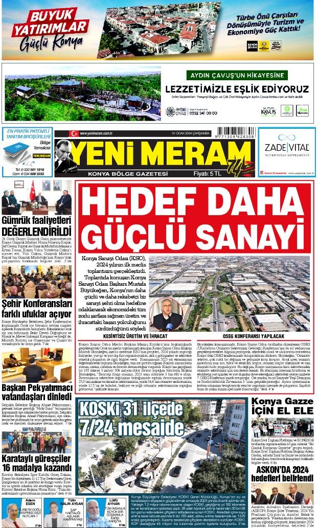 31 Ocak 2024 Yeni Meram Gazetesi
