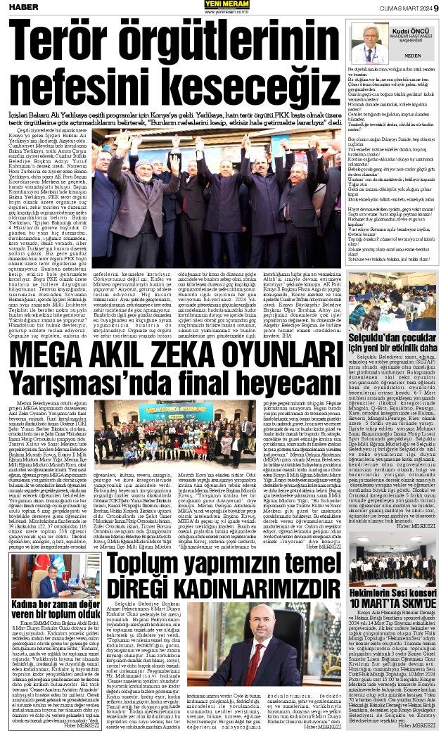 8 Mart 2024 Yeni Meram Gazetesi