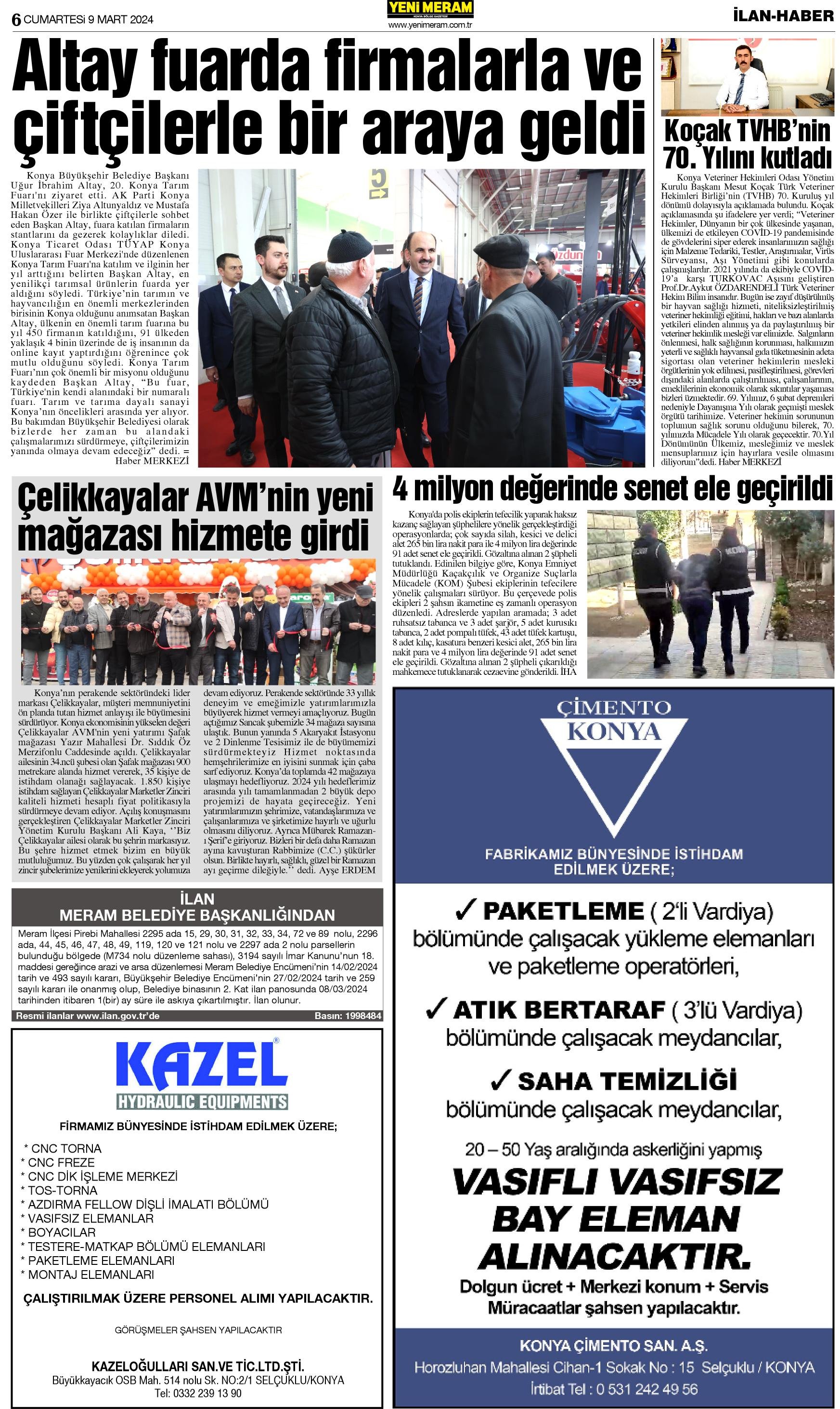 9 Mart 2024 Yeni Meram Gazetesi