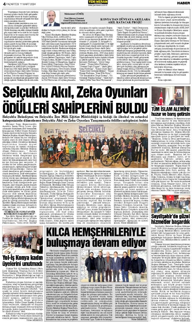 11 Mart 2024 Yeni Meram Gazetesi
