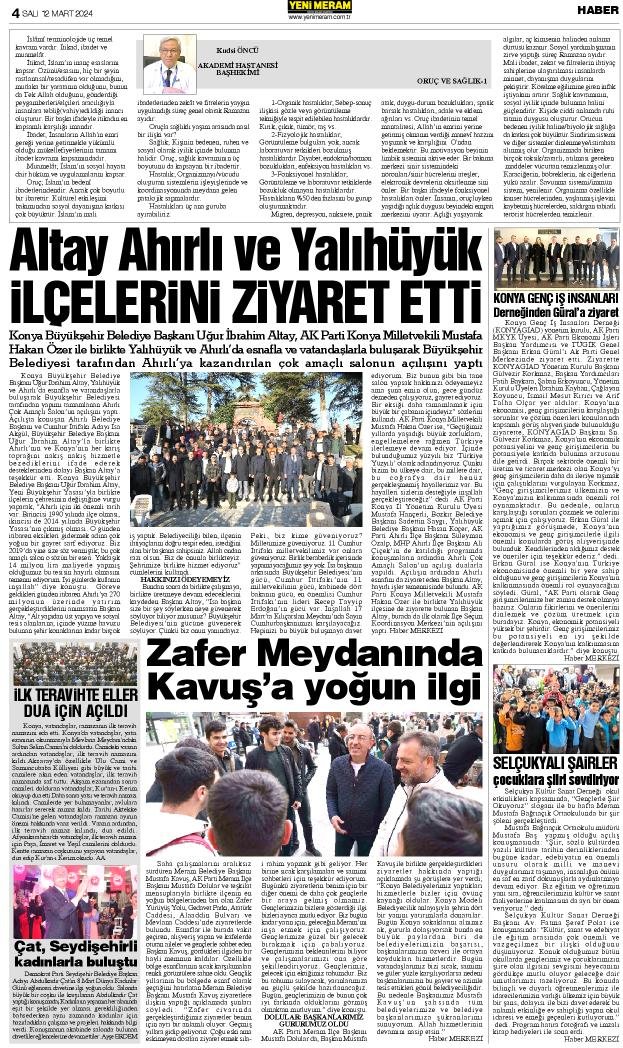 12 Mart 2024 Yeni Meram Gazetesi
