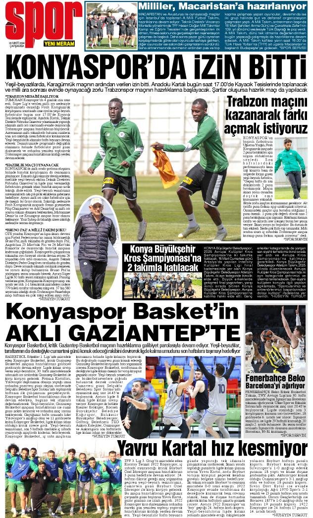 20 Mart 2024 Yeni Meram Gazetesi
