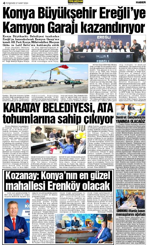 21 Mart 2024 Yeni Meram Gazetesi
