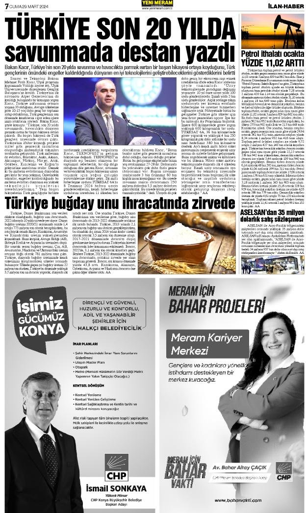 29 Mart 2024 Yeni Meram Gazetesi
