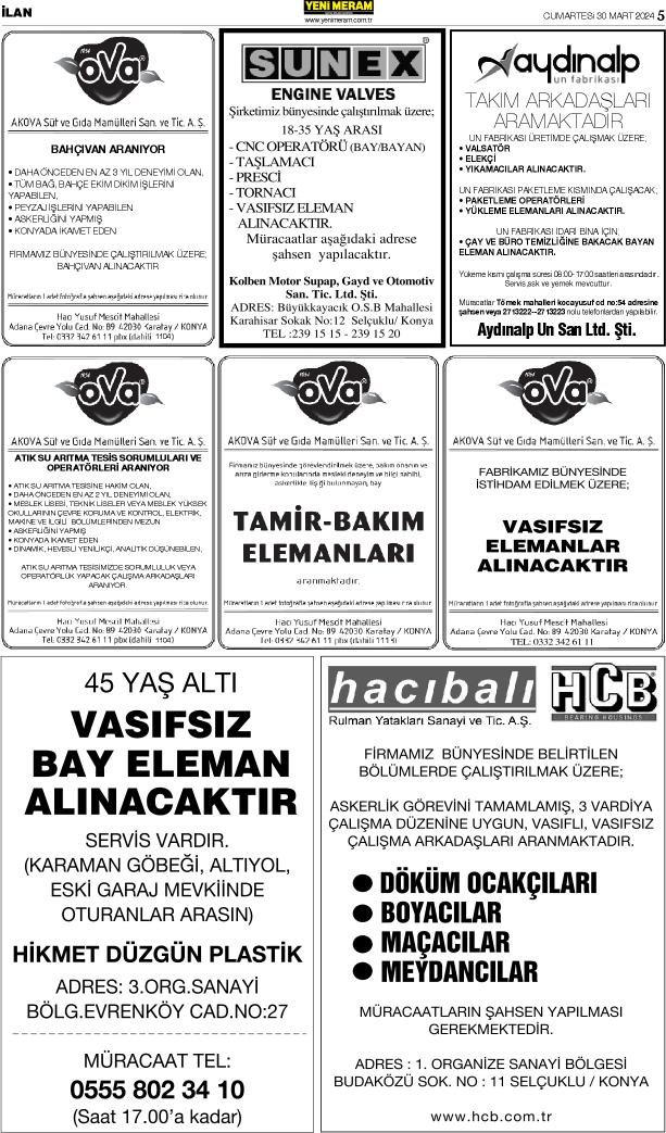 30 Mart 2024 Yeni Meram Gazetesi
