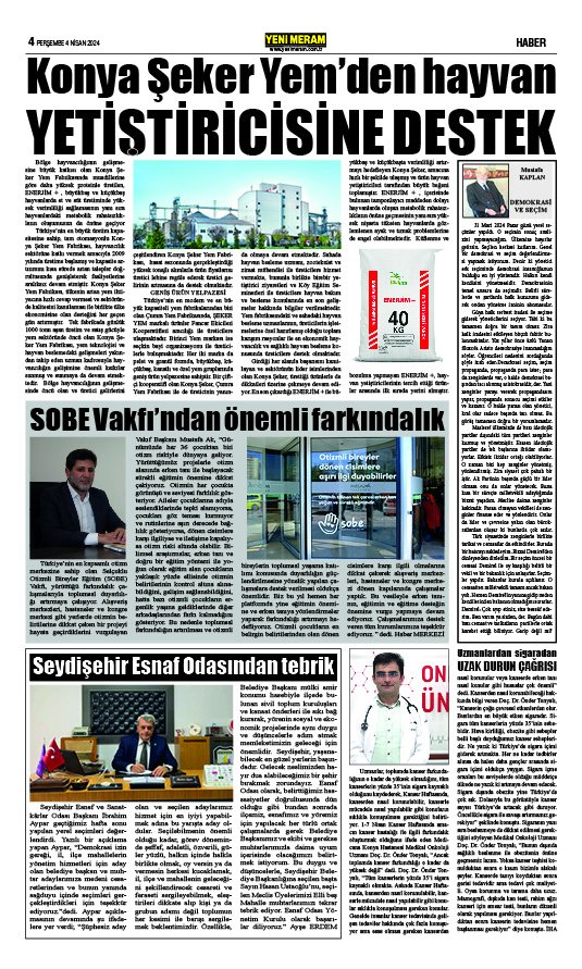 4 Nisan 2024 Yeni Meram Gazetesi
