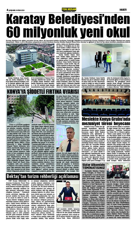 24 Nisan 2024 Yeni Meram Gazetesi
