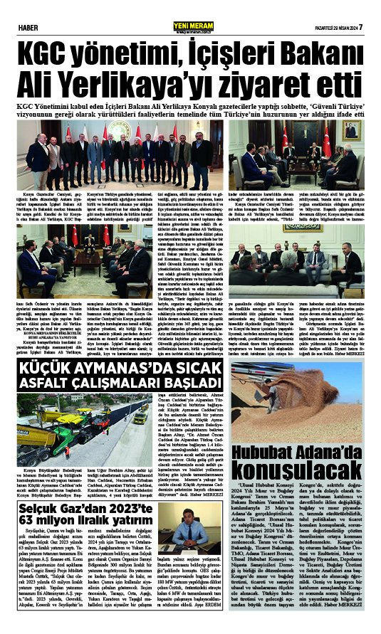 29 Nisan 2024 Yeni Meram Gazetesi
