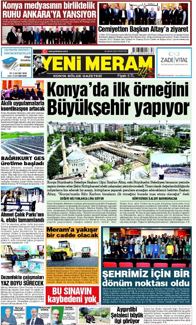 29 Nisan 2024 Yeni Meram Gazetesi
