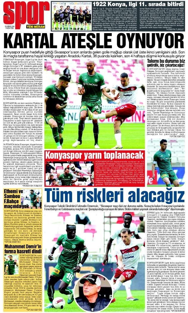 29 Nisan 2024 Yeni Meram Gazetesi
