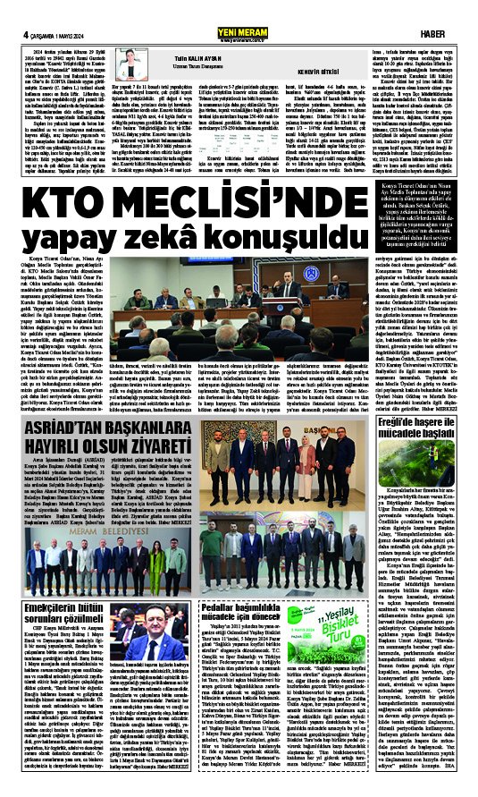 1 Mayıs 2024 Yeni Meram Gazetesi