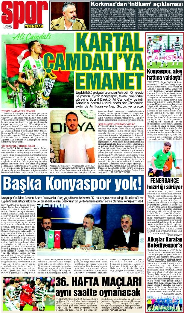 1 Mayıs 2024 Yeni Meram Gazetesi