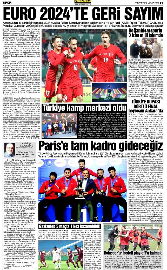 2 Mayıs 2024 Yeni Meram Gazetesi
