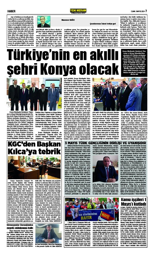 3 Mayıs 2024 Yeni Meram Gazetesi
