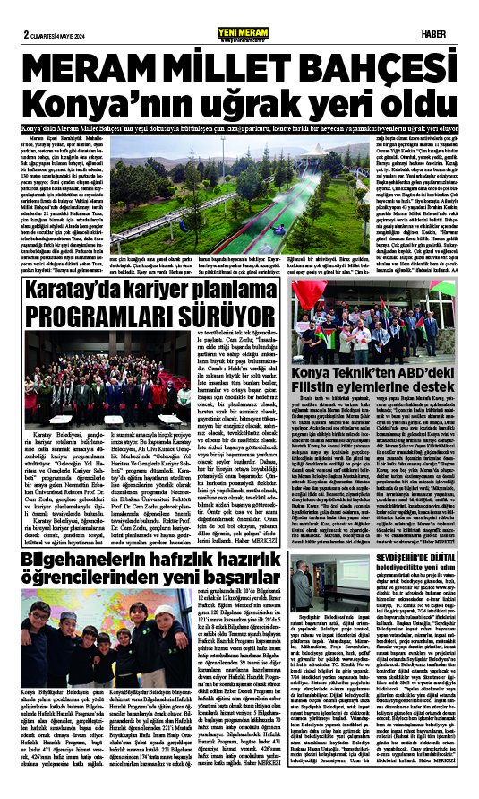 4 Mayıs 2024 Yeni Meram Gazetesi