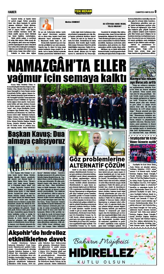 4 Mayıs 2024 Yeni Meram Gazetesi