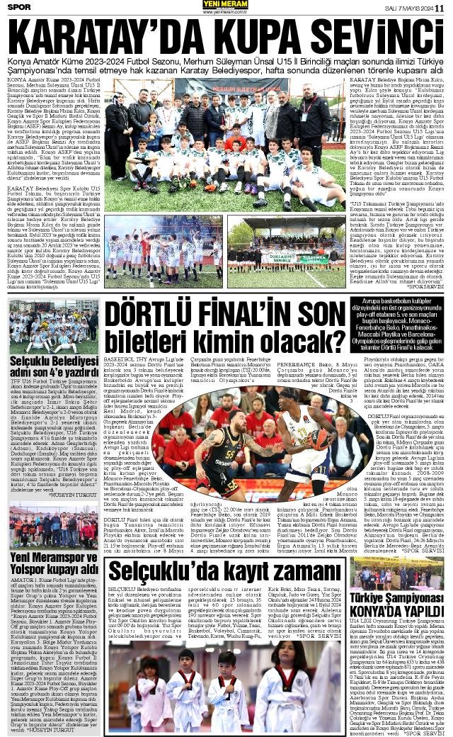 7 Mayıs 2024 Yeni Meram Gazetesi
