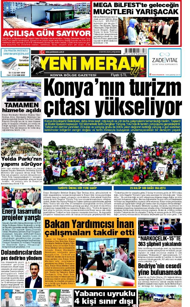 8 Mayıs 2024 Yeni Meram Gazetesi
