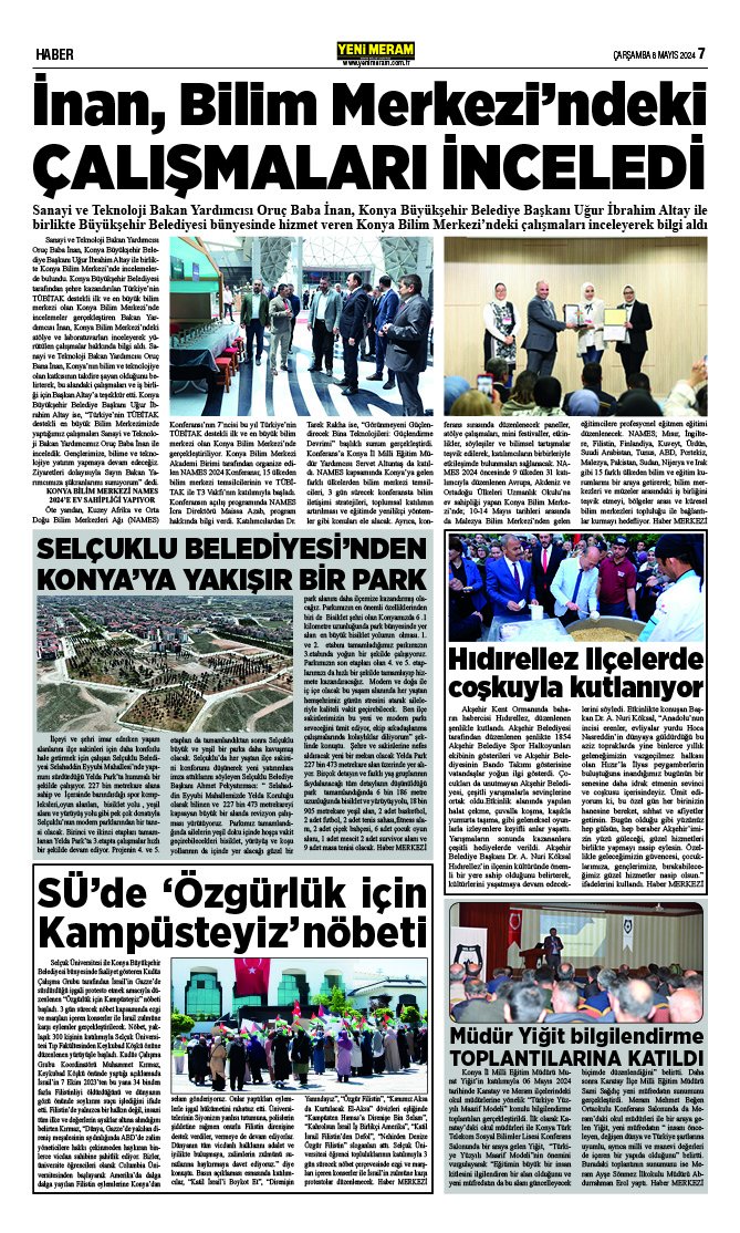 8 Mayıs 2024 Yeni Meram Gazetesi
